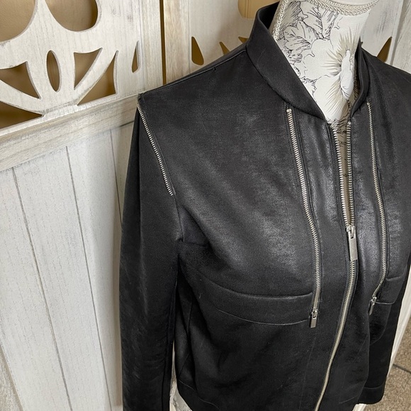 The Kooples Sport Womens Small Full Zip Zipper Accents Jacket Black - Picture 3 of 6